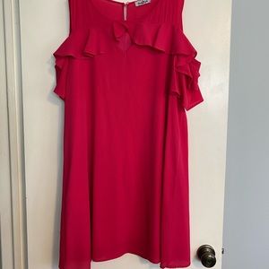 Perfectly Priscilla Ruffled Cold shoulder dress
